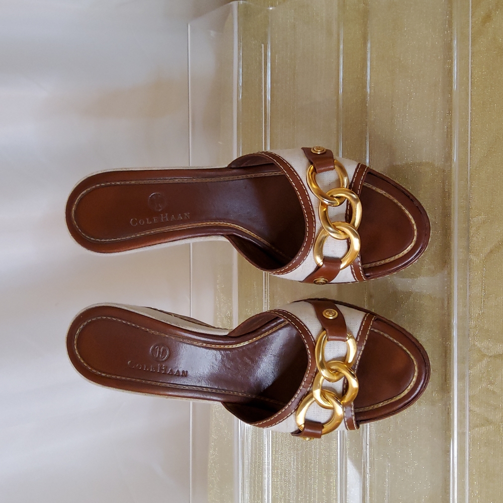 Cole Haan Slides with Chain Detail - Picture 3 of 14